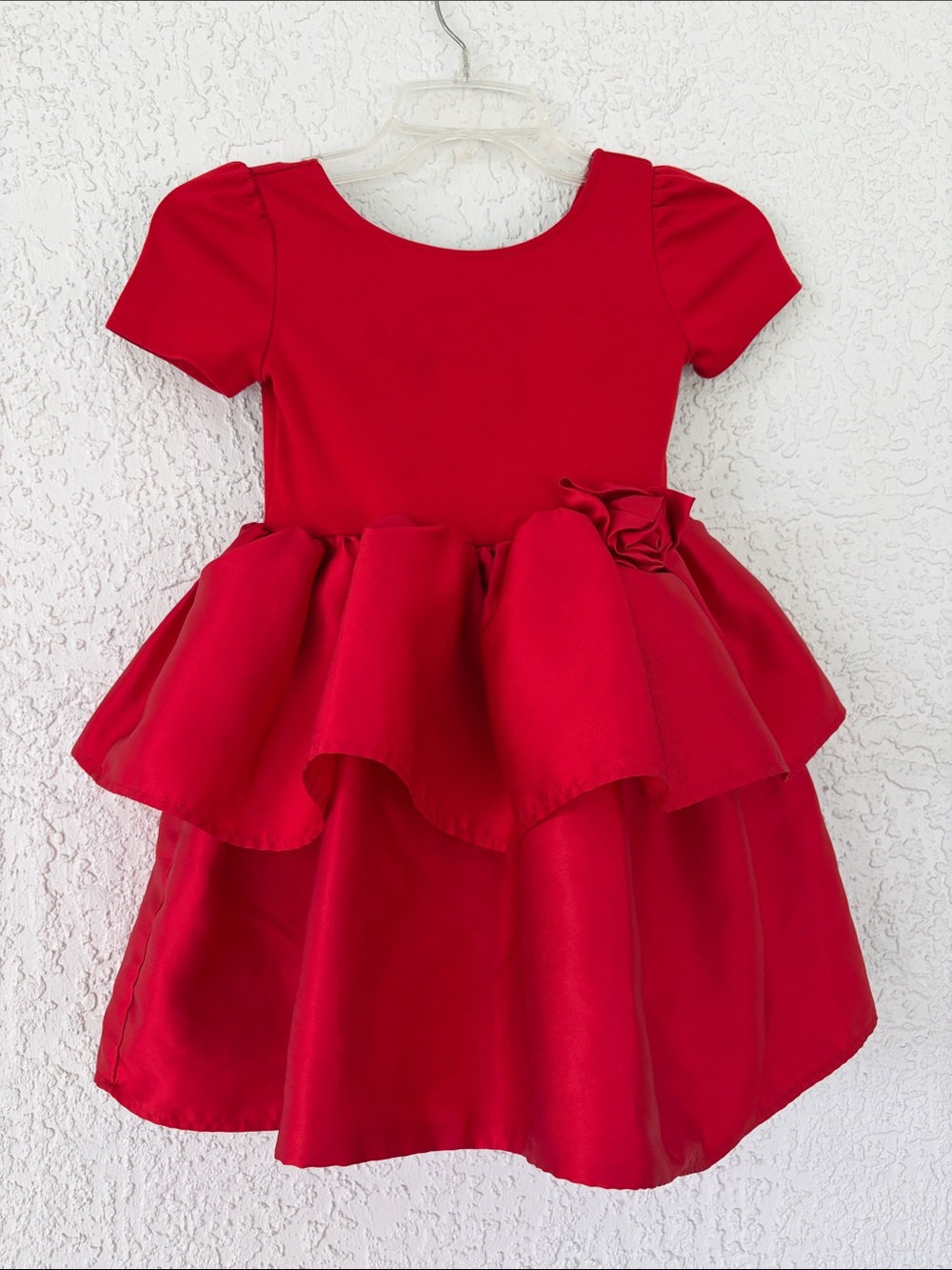 H&M Red Layered Peplum Party Dress for Girls size 5T/6